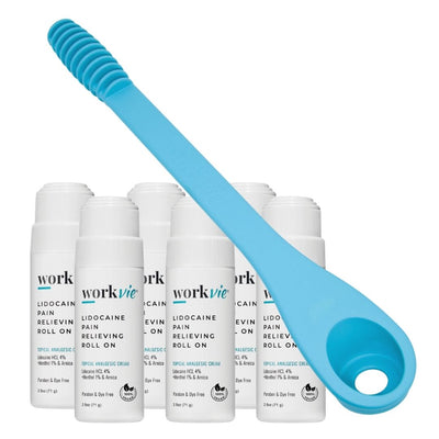 Workvie Applicator with 6 Pack of Pain Relief Roll Ons