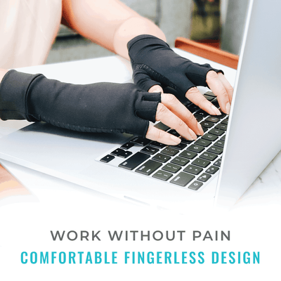Copper Compression Gloves Fingerless Design for Typing Pain Relief Workvie